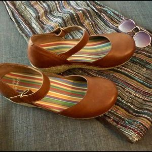 Dansko Jute MaryJane Clogs - Whiskey Burnished